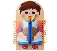 Learn to Dress Boards, Educational Shoe Tying Practice for Kids Learn to Button, Buckle, Zip, Snap, Multilayered Montessori Toys for Preschool Toddler 3-8 Years Old, Boy Shoe Tying Practice for Kids