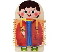 Learn to Dress Boards, Educational Shoe Tying Practice for Kids Learn to Button, Buckle, Zip, Snap, Multilayered Montessori Toys for Preschool Toddler 3-8 Years Old, Girl #·