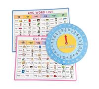 Learn to Read CVC Word Spinner Phonics Educational Toy with List for Kindergarten Homeschool & Teacher Resources List Phonics Learning Tool Spinner Game for Kids Classroom