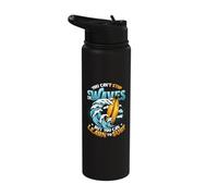 Learn to Surf Surfing Surf Lovers Stainless Steel Insulated Water Bottle