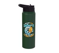 Learn to Surf Surfing Surf Lovers Stainless Steel Insulated Water Bottle