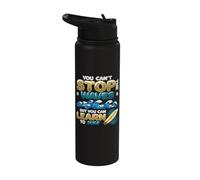Learn to Surf Surfing Surf Lovers Stainless Steel Insulated Water Bottle