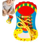 Learn To Tie Shoes Toy - 10x17.8cm 3.94x7.01 Inches Paper Lacing Card, Coordination Trainer, Interactive Children's Shoelace Tying Practice Game | Lightweight Early Learning Aid For Kindergarten Home