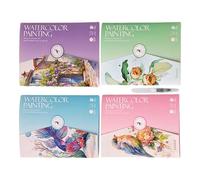 Learn to Watercolor, Beginner Watercolour Book with Paints, Watercolor Workbook with 12 Color Paint and Brush, Water Color Painting for Adults Kids, Watercolour Painting