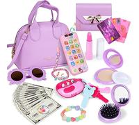 Learn2M Play Purse for Little Girls Age 3+-My First Purse Toy with Handbag, Makeup Set, Sunglasses, Smartphone, Wallet, Car Keys, Credit Cards and More,Girls Ages 3-6
