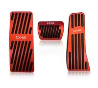 LEARNE Car Brake Pedals Aluminum Alloy Car Clutch Foot Pedal for Mazda CX60 CX-60 cx60 2022, Rust-proof No Drill Pedal Protection Non-slip Anti-scratch Foot Pedals,D Red