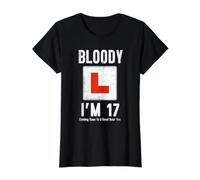 Learner Driver 17th Birthday Im 17 Today Driving Lessons Value Graphic T-Shirt, Women, Black, XS