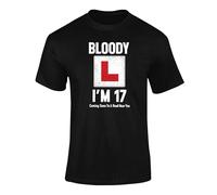 Learner Driver Bloody L I’m 17 Funny Driving Lessons 17th Birthday Adult T Shirt Black L Style 1