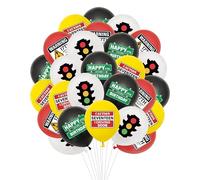 Learner Driver Gifts 17th Birthday - 32 Pcs Learner Driving Balloons 17th Driver License Transportation Car Road Signs Theme Party Supplies for 17 Year Old Birthday Decorations