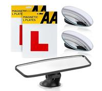 Learner Driver Kit UK - Magnetic L Plates, Blind Spot Mirrors & Interior Rear View Mirror - Driving Test Essentials, Beginner Driver Safety, Practice Car Accessories