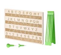 Learning Board Tactile - 4 Line 28 Cell Braille Writing Board | 80g Brailles Slate Writing Tool, PVC Visual Education Ẃriting Practice, Braille Training Slate System for Students Classroom