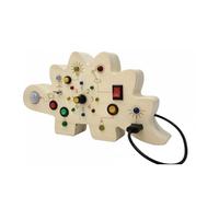 ＡＷＨＡＯ Learning Board Wooden Busy Board Activity Board Sensory Board With Buttons Screws And Light Up Features For Practical Life Skills Suitable for, Colorful Board
