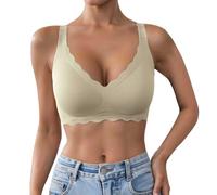 Learning Bras for Women Wireless, Wireless, Full Coverage Sports Bra Comfortable Daily Bodysuit Red Rhinestone, white, XL
