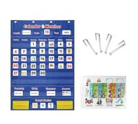 Learning Calendar Organizer Pocket Calendar, Date Chart for Lessons | Monthly Calendar and Weather Management Chart with 142 Cards, Calendar Set for Children from 3 Years