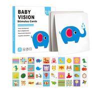 Learning Cards, Vision Stimulation, Cards Contrast, Early Cognitive Development, Visual for & Kids 0-3, Black & White, 50 Card, 20x