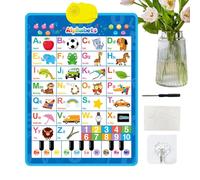 Learning Chart 'Alphabet, Poster 'Alphabet Wall Hanging 'Classroom,Electronic Music Alphabet Numbers Wall Chart - Talking Speech Poster for Comp Girls