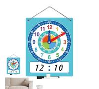 Learning Clock - Dry Erase Telling Time Teaching Clock For Kids | Double Sided Writable Educational Clocks | Time Practice Tool For Homeschool Supplies | Classroom Teaching Aid For Children Students H