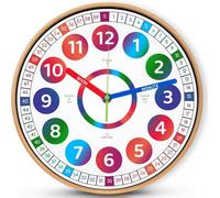 Learning Clock For Kids - 10 Inches Silent Non-Ticking Kids Clocks For Bedrooms - Colorful Decorative Educational Time Teaching