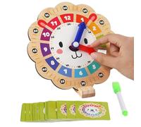 Learning Clock for Kids Color Sorting Lion-Shaped Teaching | Numbers Clock Model Toy Wooden Kindergarten Learning Tool for Children Over 3 Years Old for Early Education and Time Practice