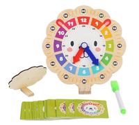 Learning Clock For Kids - Safari Chronos, 1 Piece Lion-Shaped Timepiece For Early Education, Solid Wood Base With Removable Blocks, Academic Gear, Number Sorter For Playroom, Nursery And School