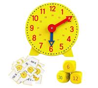 Learning Clock Includes 3 Dice and 12 Double-Sided Cards Teaching Clocks