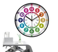 Learning Clock Kids - 10 Inch Analog Wall Clock, Non-Ticking | Battery Operated Educational Clocks For Children, Colorful Kids Room Decor, Teach Time Skills, Classroom Or Home Learnings Accessory