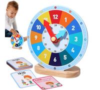Learning Clock Toy | Teaching Clock Kit - Wooden Big Time Clock, Portable Practice Clocks for Kids Learning, Educational Teaching Clock Kit for Kid Aged 3+