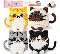 Learning Crochet Kit for Beginners Knitting Learning Kit Cat Crochet Kits Animal Crochet Complete Kit for beginners with Tutorials Crochet Knitting Cats Crochets Starter Kit Crochet Beginners