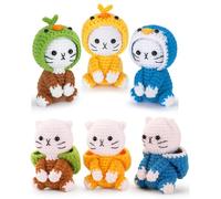 Learning Crochet Kit For Beginners with Video, Cat Cosplay Duck Crochet Kit Cat Cosplay Animal Knitting Kit Complete Kitten Crochet Starter Set Knitting Learning Kit Beginners Crocheted Kit