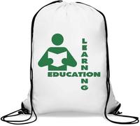 Learning Education Read A Book Gym Sack Casual Drawstring Bag White