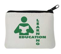 Learning Education Read A Book Neoprene Coin Purse Pouch 10x11cm White