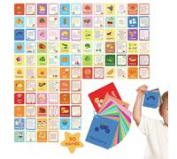 Learning Flash Cards - Food Flash Cards - Double-Sided Activities Game Education Tools for Kids Baby Boy Girl Homeschool School Classroom Play Games