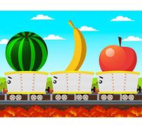 Learning fruits - Gather an apple, a watermelon and a banana together with the Train