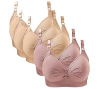Learning Girl 3 Years Steel Ring Laceless Thin Underwear Breathable Comfortable Large Size Buckle Brater Bra Women Deep V Neck Vest Leggings Winter Pregnancy, beige, XXXXXXL/52