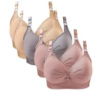 Learning Girl 3 Years Steel Ring Laceless Thin Underwear Breathable Comfortable Large Size Buckle Brater Bra Women Deep V Neck Vest Leggings Winter Pregnancy, coffee, XXL