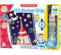 Learning Journey The Long And Tall Floor Puzzle 123 Rocketship, Blue, Gray