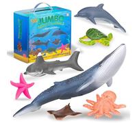 Learning Minds Jumbo Sea Animal Figures - Set of 7 Educational Fish Toys