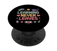 Learning Never Leaves - Pixel Art Gamer Grad 2026 PopSockets Adhesive PopGrip