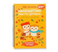 Learning Owl A4 Handwriting Practice Paper Notebook for Kids - Spiral Bind, Lined Paper with Dotted Midline for Preschool, Pre-K, Kindergarten - 100 Thick Ruled Pages for Alphabet and Number Writing