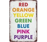 Learning Poster Learn Colours Classroom Poster More Questions Not Dwell In The Past Arttin Sign Decor Educational For Home Kitchen Wall Bar Coffee Shop Decor Gift For Women 8x12 Inch Plaque Tin Sign