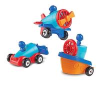 Learning Resources 1-2-3 Build It! Car-Plane-Boat, Fine Motor Toy, Kids Building Set