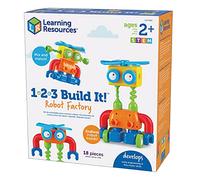 Learning Resources 1-2-3 Robot Factory, Fine Motor Toy, Robot Building Set, Ages