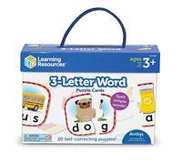 Learning Resources 3-Letter Word Puzzle Cards, Preschool Readiness, Self Correcting Puzzles, Ages 3+