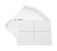 Learning Resources 9""x 11"" Double Sided X-Y Axis Dry Erase Mats, Graphing, Math Classroom Accessories, Teaching Aids, Set of 10, Ages 6+