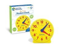 Learning Resources Big Time 24-Hour Student Clock, Kids Learning To Tell Time, Maths Manipulatives for Telling Time, Analogue Clock for Kids Learning, LSP3101-UK