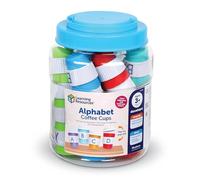 Learning Resources Alphabet Coffee Cups, Ages 3+, Alphabet Toys for Preschool Learning, ABC Matching Game, Fine Motor Skills, Pretend Play Café Set