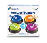 Learning Resources Answer Buzzers Set of 4, Ages 3+, Game Show Buzzers | Press, respond and join the action with quiz buzzers for learning games, classroom activities and family competitions