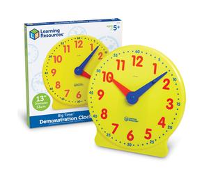Learning Resources Big Time Learning Clock, Analog Clock, Homeschool, 12 Hour, Basic Math Development, Ages 5+
