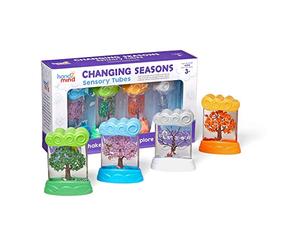 Learning Resources Changing Seasons Sensory Tubes, Sensory Fidget Tubes, Ages 3+, Learning Weather for Kids, Anxiety Calming Tools, Stress Relief Toys, Calm Down Corner Supplies