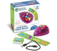 Learning Resources Code & Go Robot Mouse Rechargeable, Toys for 4 Year Old Boys and Girls, Screen Free Interactive Programmable Robot